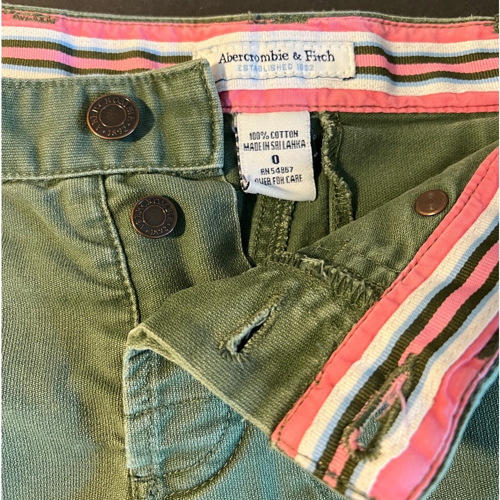 Abercrombie & Fitch Shorts Green 100% Cotton Size 0 - Picture 3 of 8